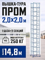 Купить Вышка-тура ВСП 2,0x2,0 ПРОМ, 14.8 м