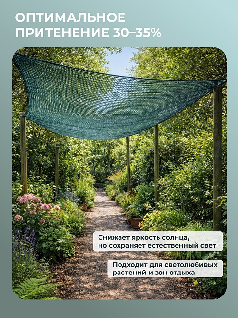 Сетка фасадная затеняющая Промышленник зеленая 30-35% 4х50 м фото 2