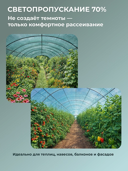 Сетка фасадная затеняющая Промышленник зеленая 30-35% 6х30 м фото 3